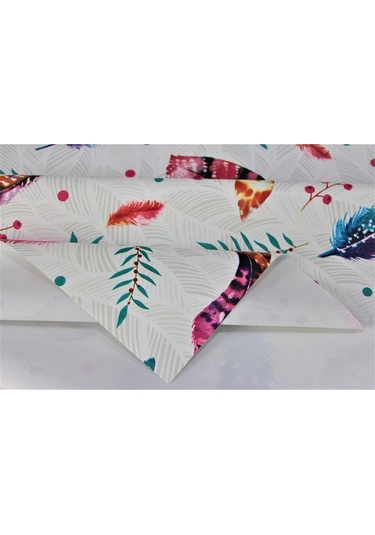 Astarlı Silinebilir Pvc Muşamba Masa Örtüsü Renkli Tüylü - 1125-1tyl-beyaz