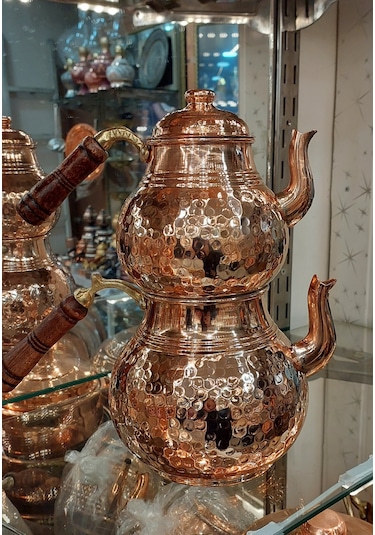 Bakır Çaydanlık & Bakır Demlik El Dövmesi Dövme Desenli