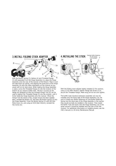 Yifomall Ar-15/ar-10 Uyumlu Katlanır Dipçik Adaptörü, Paslanmaz Alüminyum Montaj Seti