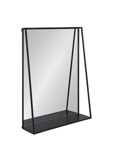 Metal Dekoratif Banyo Ve Lavabo Aynası Siyah