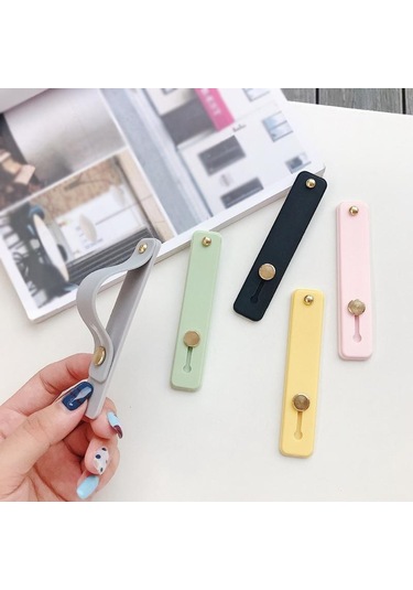 Beyaz Akıllı Telefon İçin Ayarlanabilir Basit Renkli Silikon Taşınabilir Stand Tutucu Telefon Braketi