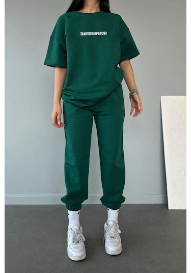 Thatssofetch T-shirt Eşofman Altı Jogger - Yeşil Baskı Alt Üst Eşofman Takımı Oversize Bisiklet Yak Yeşil Thatssofetch T-shirt Eşofman Altı Jogger - Yeşil Baskı Alt Üst Eşofman Takımı Oversize Bisiklet Yak Yeşil