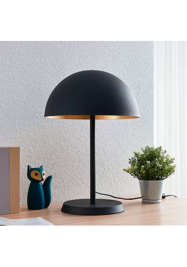 Simaavize Modern Büyük Mantar Abajur Siyah