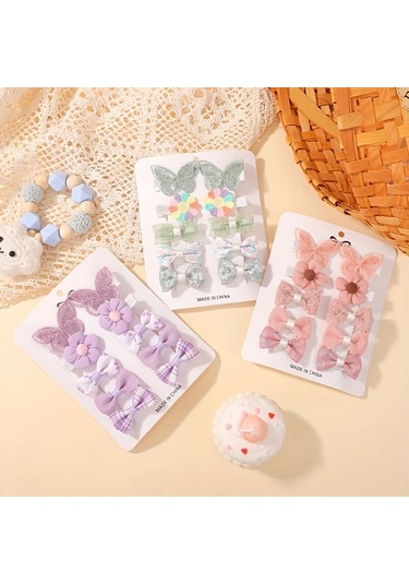 Willowhaven 10 Adet Bohemian Tarzı Çiçekli Fiyonk Saç Aksesuar Seti - Renk 2 Desenli Ve Düz Renk-2