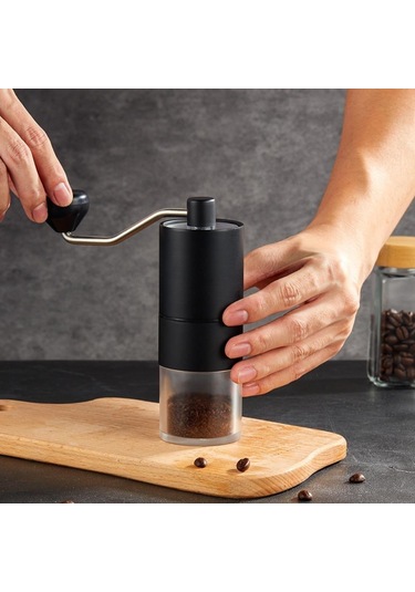 Espresso, French Press İçin Seramik Çapaklı Manuel Kahve Öğütücü, Ev Kullanımı Ve Kamp Seyahati İçin, El Kranklı Kahve Çekirdeği Öğütücüler Siyah