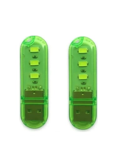 Yeşil 2 Adet Led Mini Usb Gece Lambası Taşınabilir U-disk Lambası 3led Okuma Lambaları R Kitap Işıkları Dc5v Gece Lambası 56853468 Yeşil