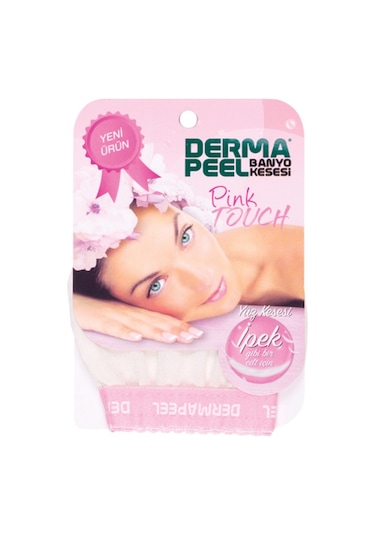 Dermapeel Doğal İpek Banyo Kesesi Pink Touch Yüz Kesesi Krem