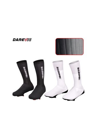 Bisiklet Ayakkabı Koruyucu Kaymaz Su Geçirmez Aero Galoş Gri - Siyah