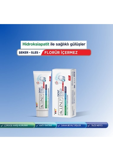 Aclind Dent Shield Diş Macunu 100 ML + 15 ML + Dent Kids 6+ Yaş Diş Macunu 15 ML
