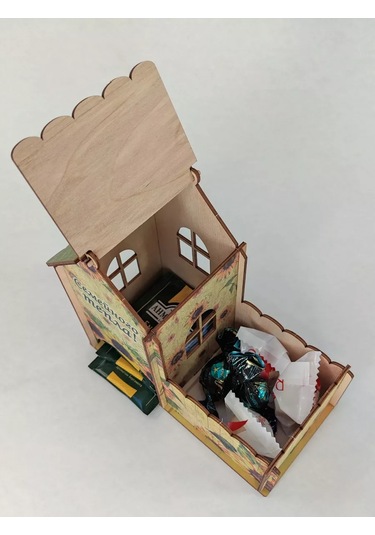 Woodiks Çay Evi, Renkli Baskılı Çevreye Uygulanmış. 222574125 Bej