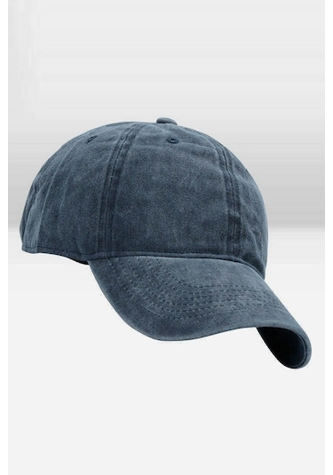 Külah Erkek Eskitme Şapka Yazlık Outdoor Kep Kasket-Lacivert-Lacivert-Standart