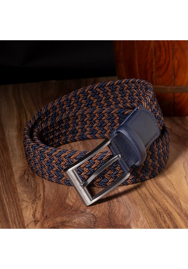 Pierre Cardin Multi Renk Örgü Erkek Kemer En 3,5 Cm Pc-1745 Kahverengi - Lacivert