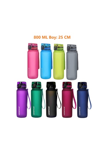 Uzspace 800 ML Yeni Ebat Boy 25 CM Tritan Su Matarası Bpa