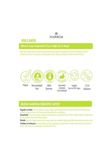 Harrem Biberiye Hidrosolü Saç Toniği 110 ML