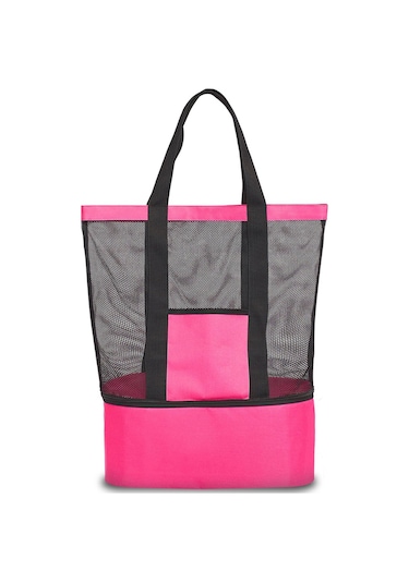 Plaj Çantası Kamp Piknik Termos Soğutuculu Soğuk Tutucu Çanta Buz Pembe