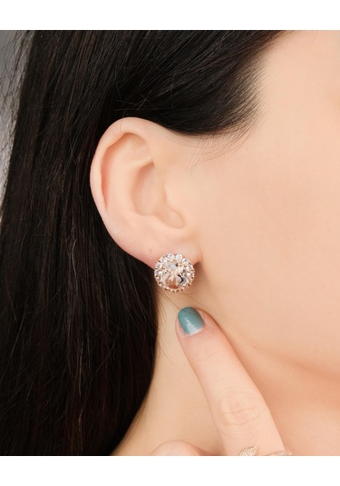 Lekka Design Kadın Kararmaz Çelik Lüks Takı Oval Zirkon Taşlı Abiye Küpe