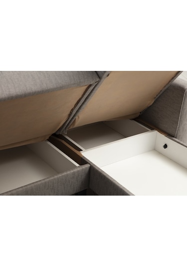 Minarmobilya Alkon Sandıklı Bazalı L Köşe Koltuk Ve Berjer - Açık Gri