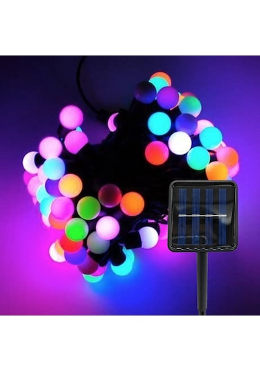 Güneş Enerjili  50 Peri Ledli 7m Multicolor Solar Aydınlatma Çok Renkli