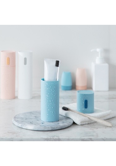 Sones Seyahat Diş Fırçası Kutusu Çift Diş Macunu Saklama Kutusu Ağız Suyu Bardağı Pembe Diğer