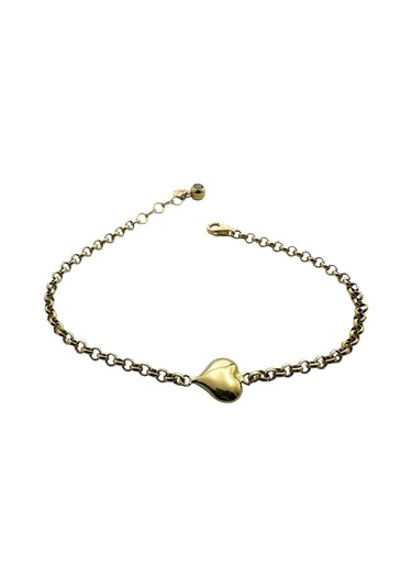 MaGold Kalp Taşsız Günlük Doch Zincir Altın Bileklik Altın - Yeşil