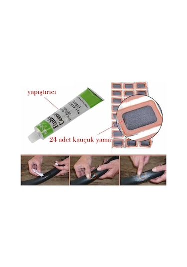 Motosiklet Patlak Lastik Tamir Yama Seti 25 Parça Tamir Seti Çok Renkli