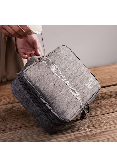 Sones 5 İnç Çok İşlevli Elektronik Dijital Kulaklık Güç Kablosu Saklama Çantası Lake Blue