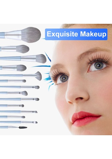 Moveevo 14 Adet Makyaj Fırçası Seti Sentetik Fırça Seti Fondöten Pudra Allık Göz Farı Karıştırmak İçin