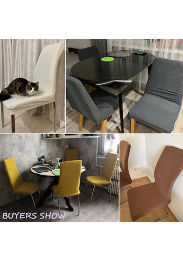 Maiyame Ev/hotel Restoran Ofis Koltuk Kılıfı, Yüksek Esnek Poliester, Kalın Fleece, Boyut Özel, Metal Gri, Tüm Mevsimler Gri