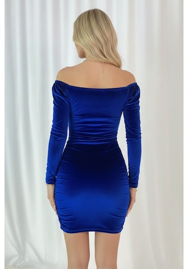 Zedefx Kadın Slim Fit Zarif Elbise Lacivert