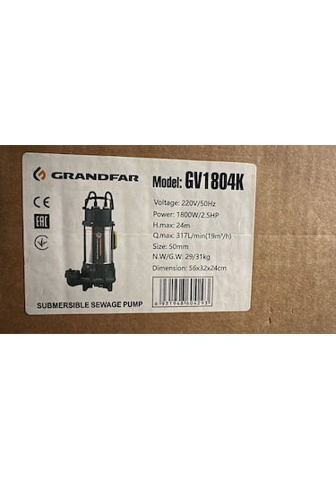 Grandfar Gv1804 Pro. Par. Bıçaklı Dalgıç 2,4hp - 24 Metre