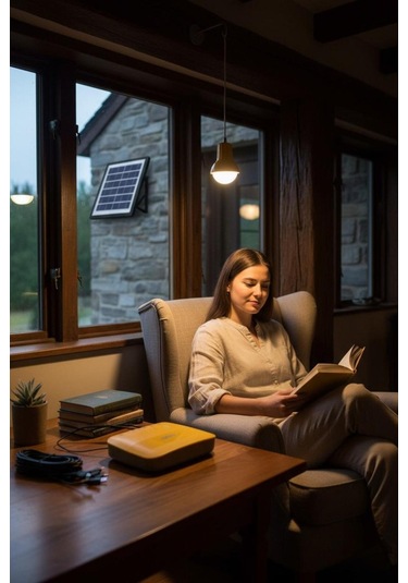 Solar Panelli Kamp, Karavan, Bahçe, Balkon Aydınlatma Seti