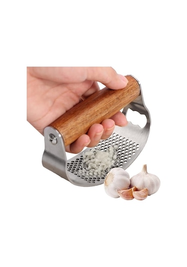 Wondernest Sarımsak Sarımsak Rocker, Rocker Paslanmaz Jialan Çelik Basın Ax Gümüş