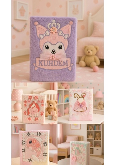 Çocuk Peluşlu Anı Defteri 80 Yaprak İthal Ürün Tavşan Çok Renkli