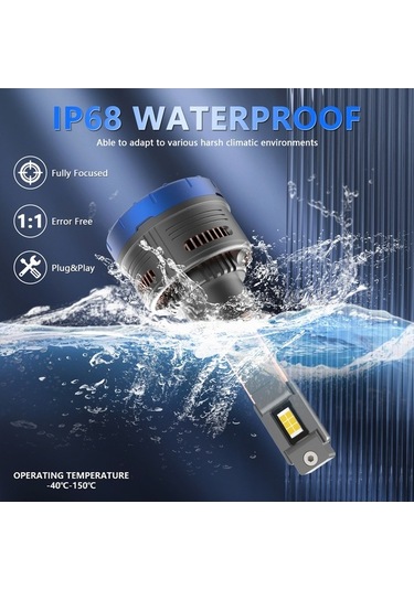 Ebitda Araba Farları Led 600w Yüksek Güç 9005-9006 H1-h11 10-32v, Gri-h1 Kurulum Güvenli Montaj Bir Çift Gri-h1