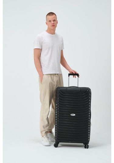 Keo-plus Siyah Büyük Boy Silikon Kırılmaz Pp Valiz Siyah