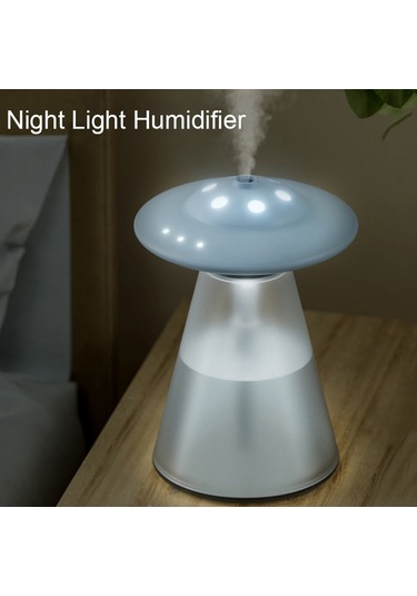 Fx-041 Usb Şarjlı Ufo Şekli Gece Lambası Nemlendirici Fildişi Beyazı