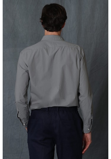 Lufian Makro Erkek Smart Gömlek Comfort Slim Fit Nefti Yeşil