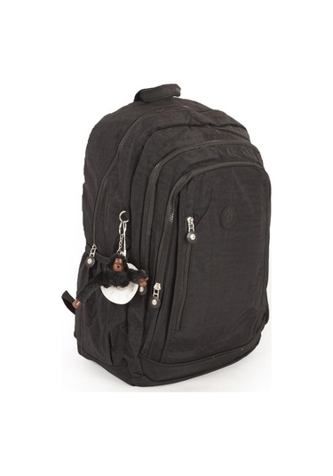 571 Krinkıl / Klinkır Su Geçirmez Hafif Çok Gözlü Spor, Seyahat, Okul, Laptop Sırt Çantası Siyah 1d Siyah