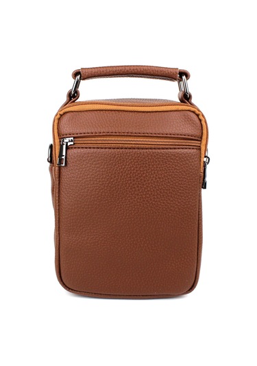 Erkek Taba Omuz Askılı Çok Bölmeli El Ve Omuz Çantası Taba