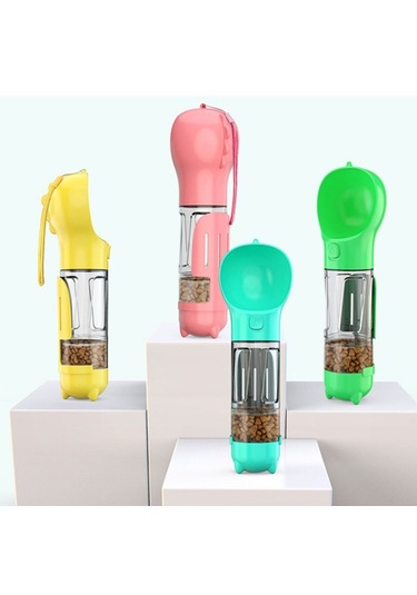 Buffer Taşınabilir Hazneli Mama Kaplı ,kaka Poşetli Kedi,köpek Suluğu-300ml