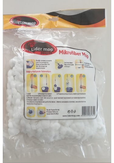 Lider Mikrofiber Yuvarlak Mop Paspas Vileda Ucu 3 Adet