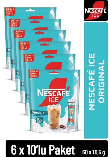 Nescafe Ice Original Çözünebilir Kahve 10,5g 10'lu Paket 10x6 Hazır