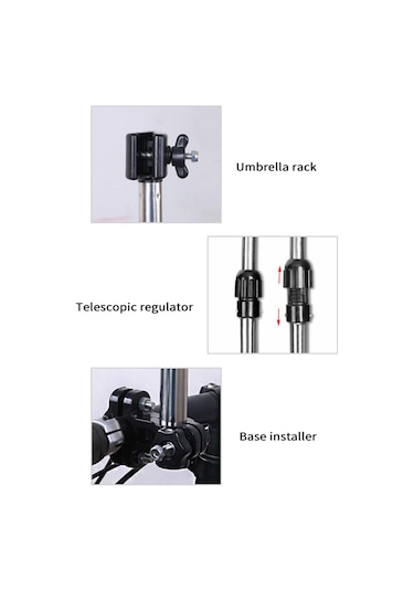 Dianziye Elektrikli Bisiklet Şemsiye Tutucu, Dayanıklı Paslanmaz Çelik, Abs Malzeme, Dağ Bisikleti Yolları İçin, Güneş Ve Yağmur Koruması