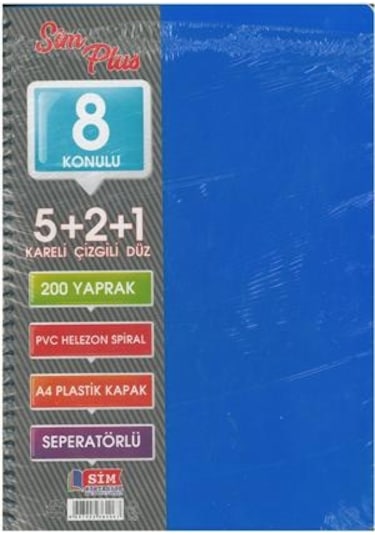 Sımplus A4 5+2+1 200 Yp Plastik Kapak Ayraçlı Lacivert