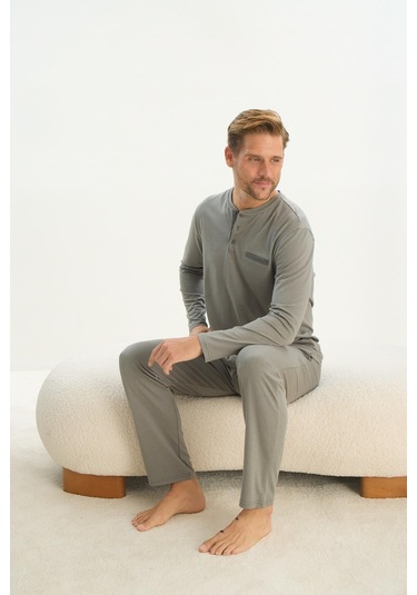 Erkek Uzun Kol Yeşil Pijama Takım C8t2n5o9 001