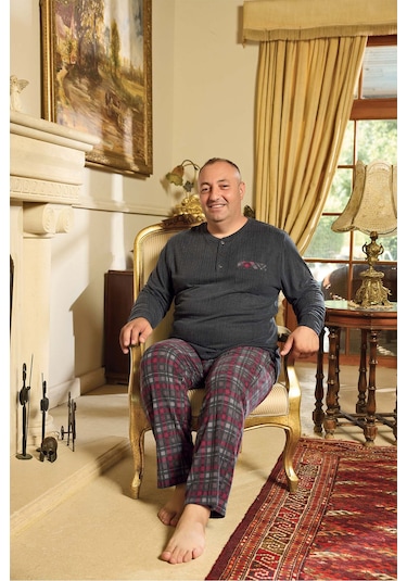 Aydoğan Erkek Emir Büyük Beden Kışlık Antrasit Pijama Takım 0786 Antrasit