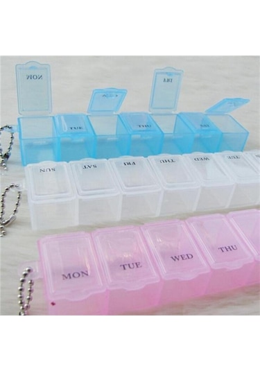 Pembe 7 Gün Haftalık Hap İlaç Kutusu Tutucu Saklama Kabı Vaka Sağlık Hap Kutuları