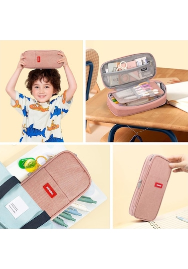 Genişletilebilir Büyük Kapasiteli Okul Ve Ofis Kalem Kutusu, Çok Bölmeli Pratik Kalemlik, Öğrenci Ve Kırtasiye Malzemeleri İçin Sarı