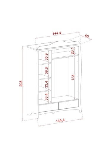 Meltem Kids Prestij Beyaz Genç Odası Üç Kapılı Dolap