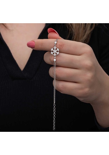 Blackcraft 925 Ayar Gümüş Kar Tanesi Kadın Bileklik Bc-8268bc